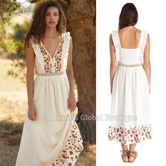 NWT, Anthropologie  Esperanza Embroidered Eyelet Maxi Dress - Picture 6 of 16